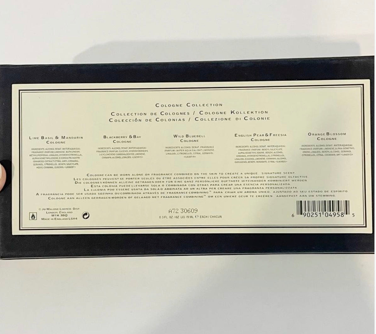 JO MALONE COLOGNE
COLLECTION 5IN1 SET (5X9ML) WITH PAPER BAG & RIBBON