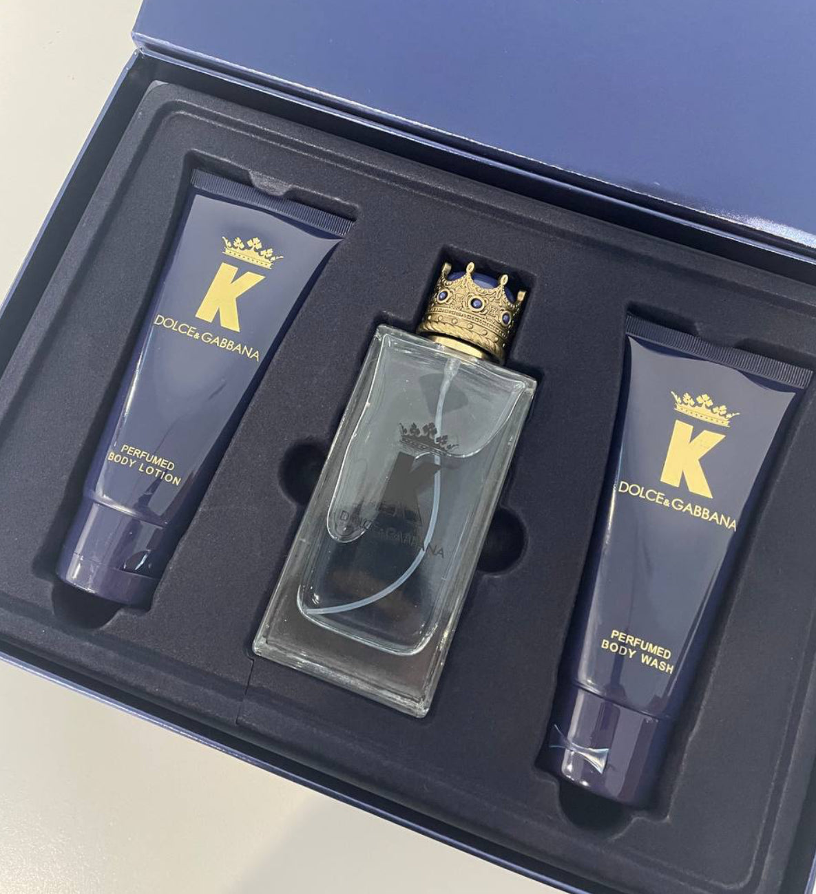 Dolce & Gabbana K Gift Set for Men (EDT 100ml + Body Wash + Body Lotion) – 100% Authentic